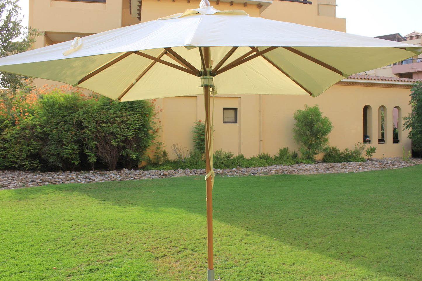 Classic Umbrella 3M Square Aluminium in Wood Finish