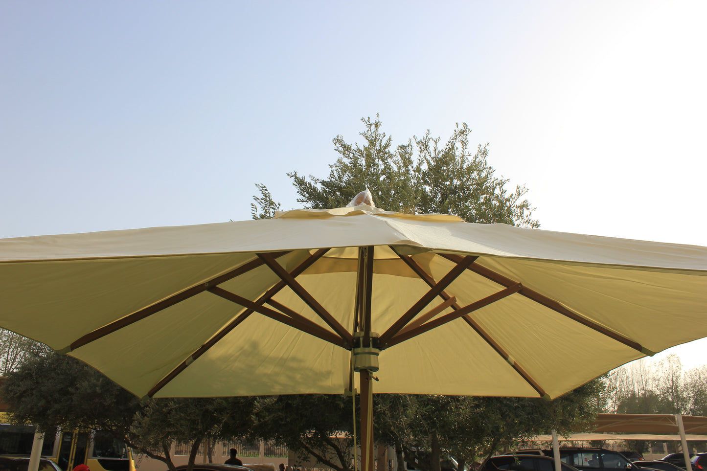 Classic Umbrella 3M Square Aluminium in Wood Finish