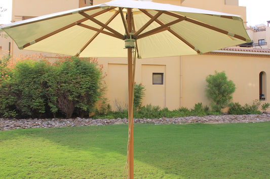 Classic Umbrella 3M Round Aluminium in Wood Finish