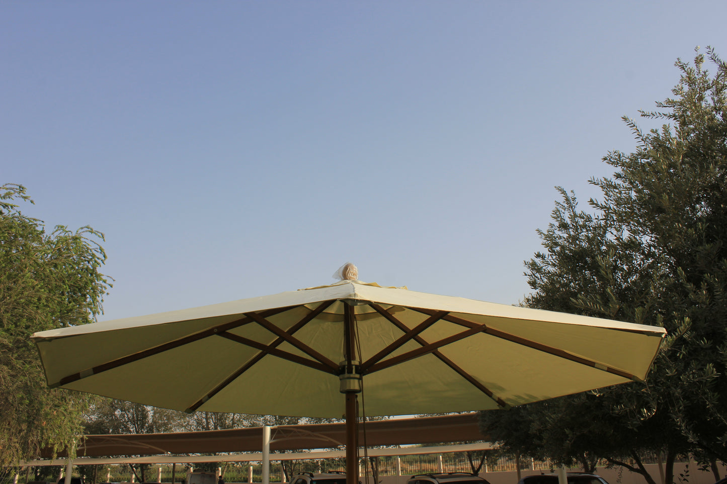 Classic Umbrella 3M Round Aluminium in Wood Finish